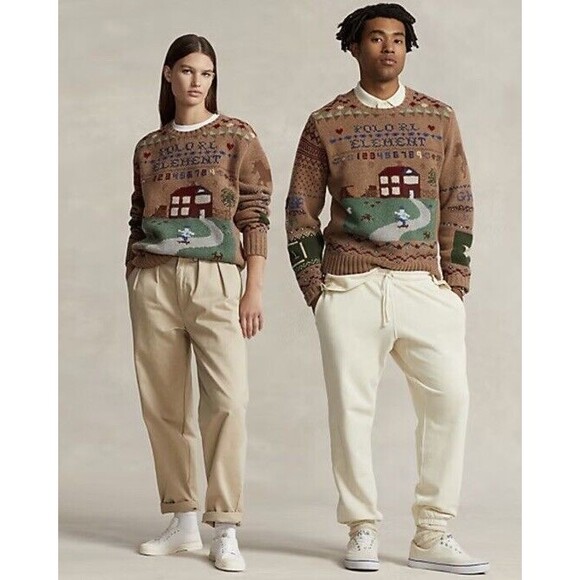 Polo Ralph Lauren Element Wool Sweater Mens size 2XL Brown NWT Rare - Picture 6 of 6